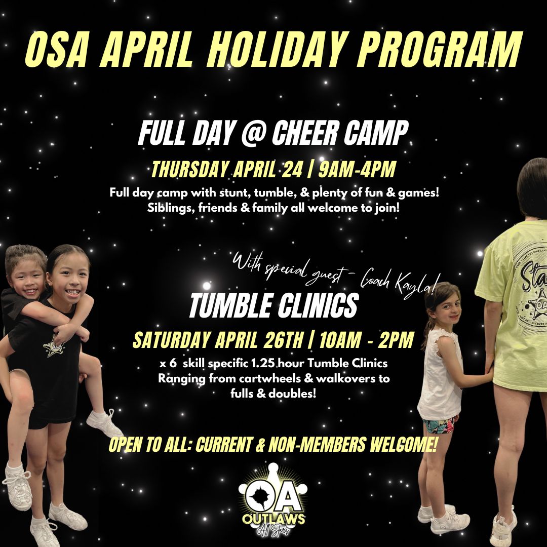 Tumble Clinics Sat 26th April Holidays