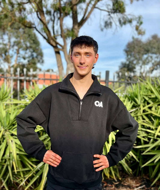 Black Half Zip Hoodie