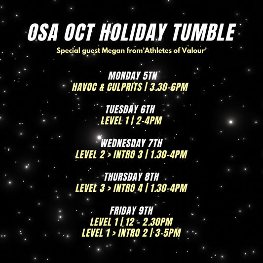 OSA October Guest Coach Tumble Clinics [OCT 5-9]