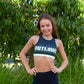 Black Rhinestone Crop